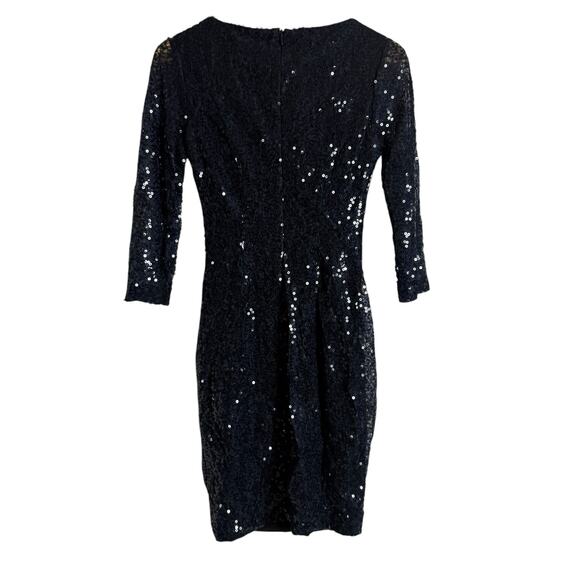 Cache Navy Blue Sequined Bodycon Sheath Mini Cocktail Dress Size 0 - Picture 6 of 8